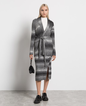 Twinset Gray midi skirt with degradé effect and logo 232LI35AA