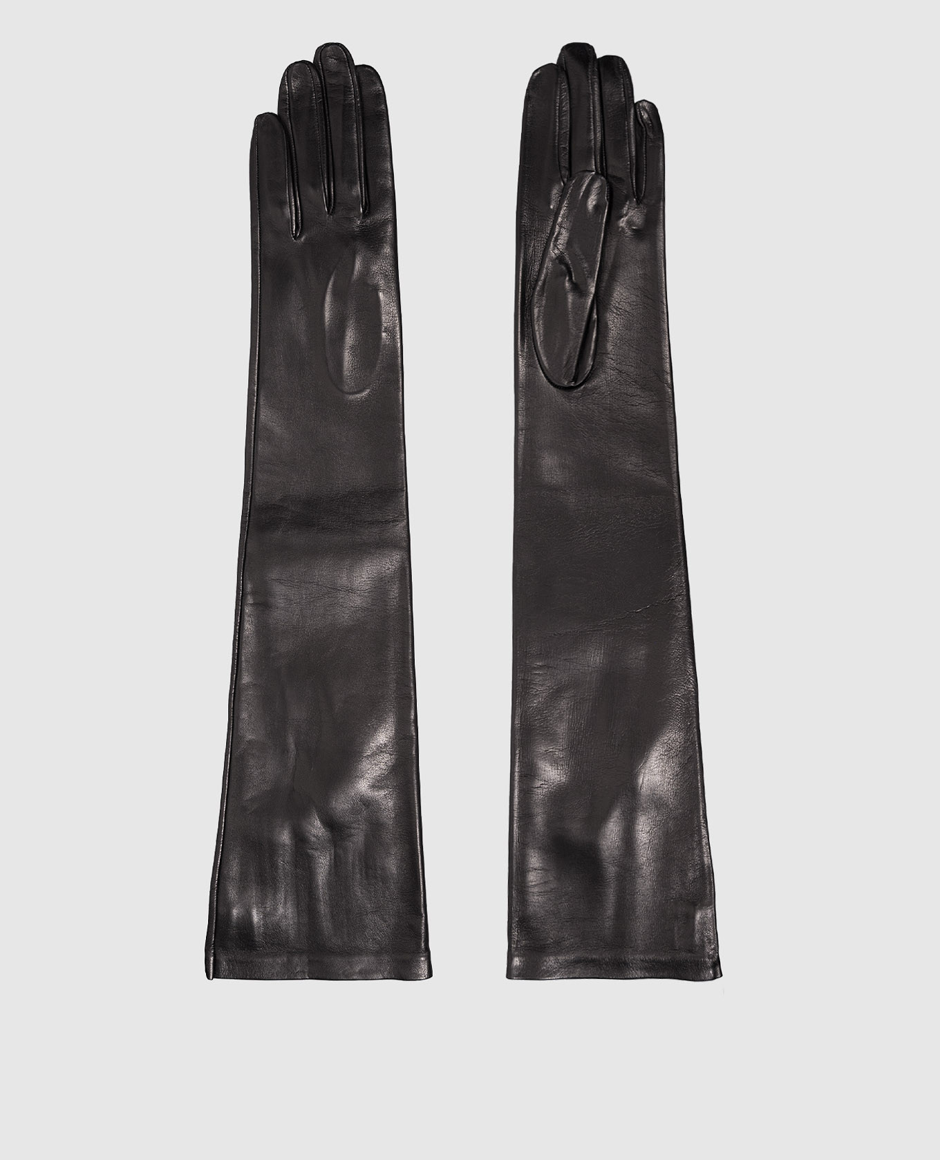 

Black leather elongated gloves Sermoneta Gloves