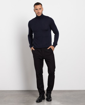 Cashmere&Whiskey Blue wool, silk and cashmere golf MU8571318410R