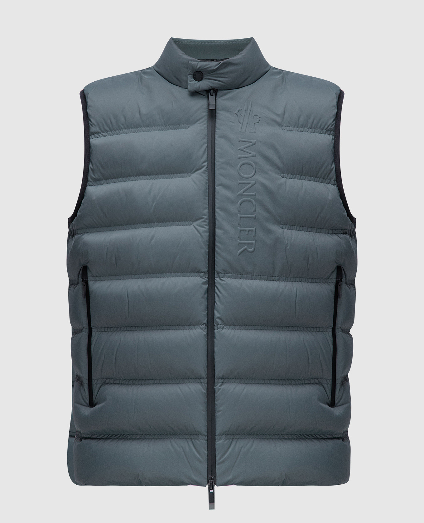 

Gray down vest with logo Moncler, Grey