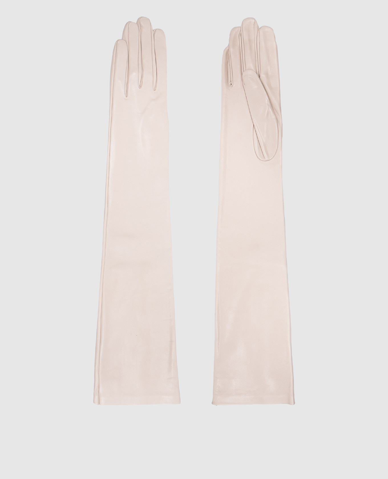 

Beige leather elongated gloves Sermoneta Gloves
