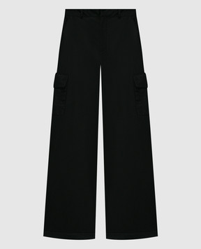Off-White Black cargo pants with OW logo embroidery OMCF037F23FAB005