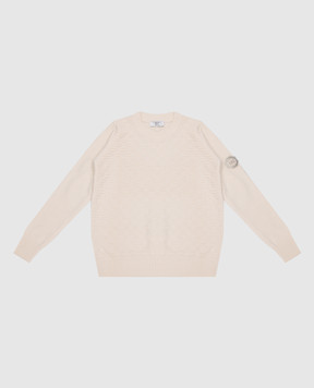 Stefano Ricci Children's beige jumper made of cashmere in a textured pattern YAK6S11G01F6SA04