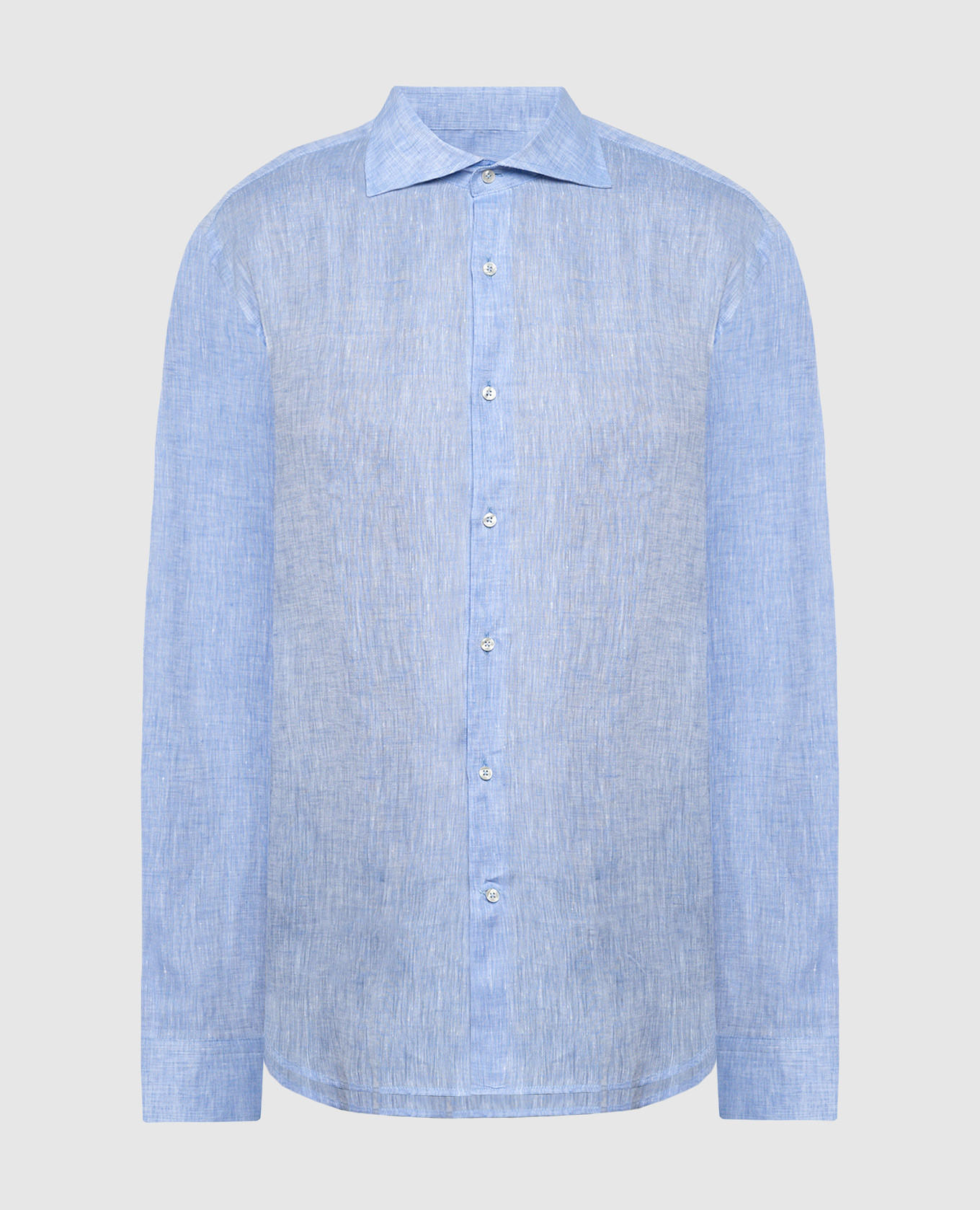 

Blue linen shirt Enrico Mandelli, Голубой