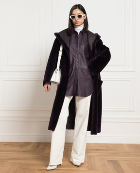 Simonetta Ravizza Purple leather shirt CRISTINA