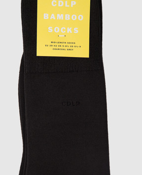 CDLP Khaki socks with logo pattern MSO006012001