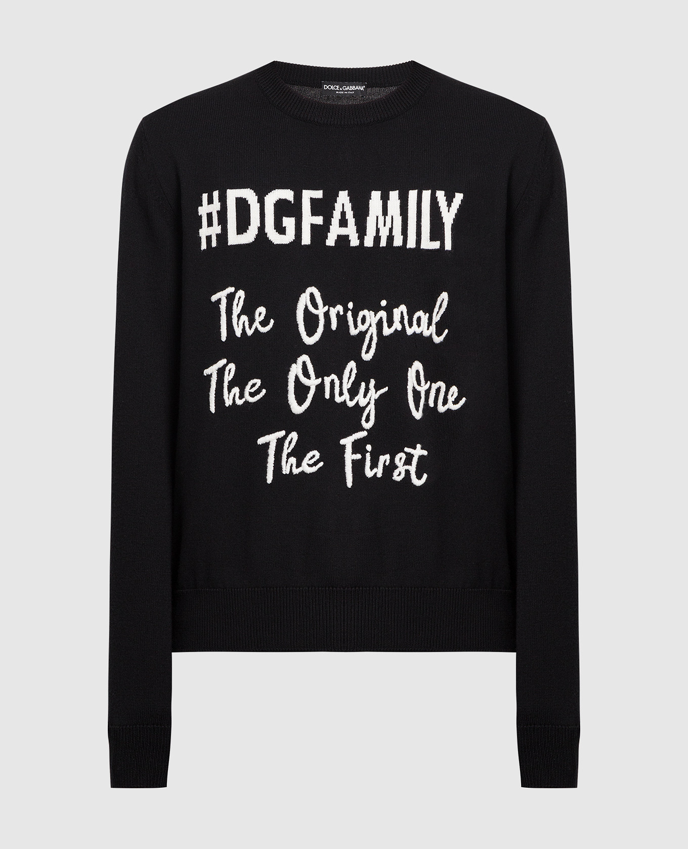 Black sweater made of wool with embroidery dolce&gabbana