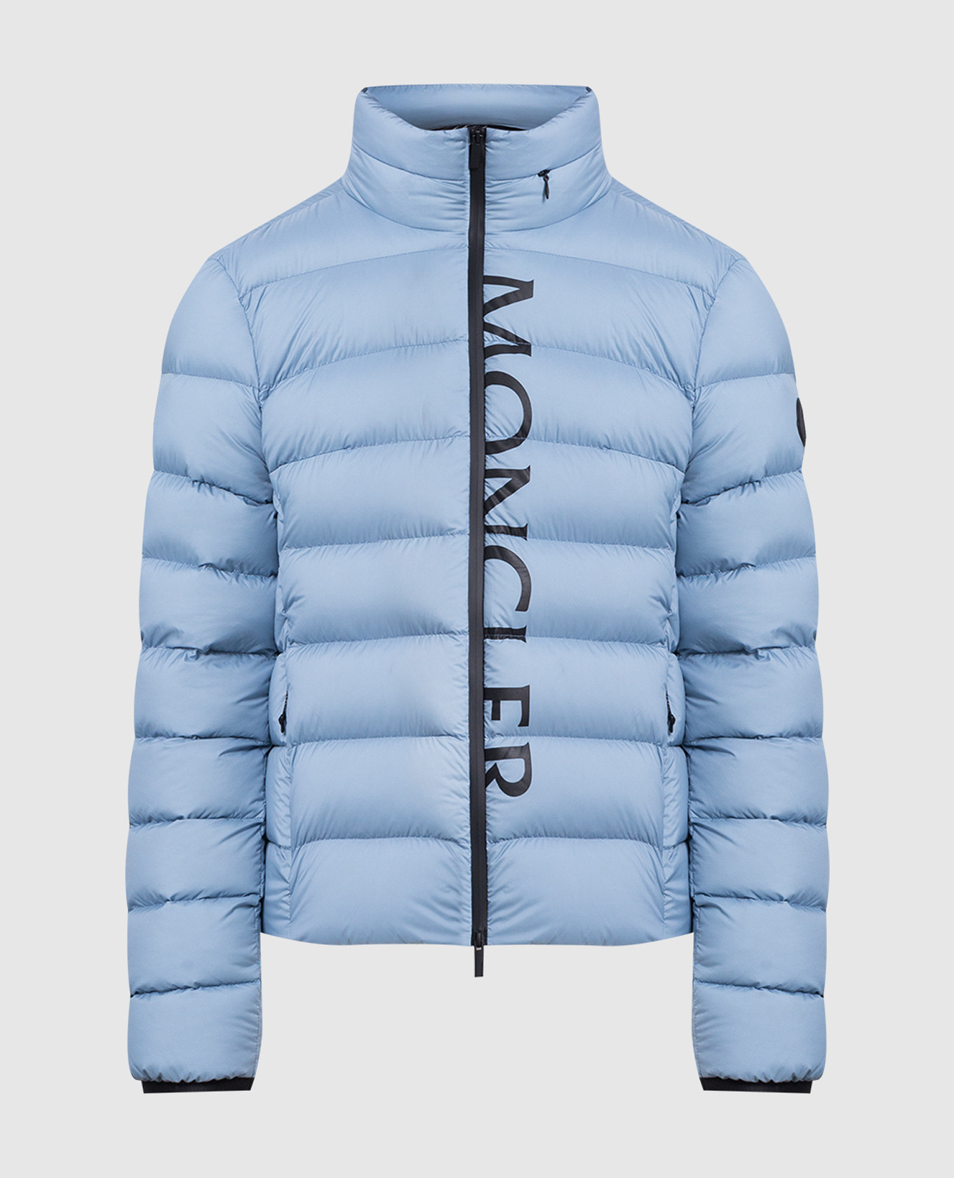 Blue gerces down jacket with logo moncler