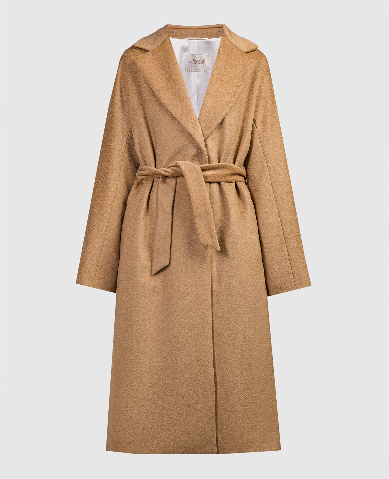 Beige wool and alpaca coat enrico mandelli