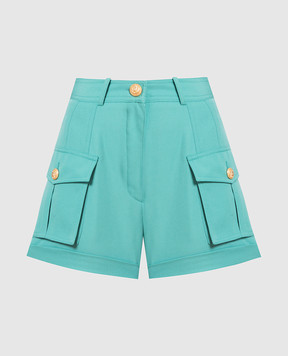 Balmain Green wool shorts AF1PA190WB05