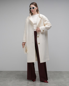 Yves Salomon White coat made of wool 24WYM04309LVFC