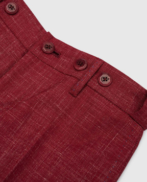 Stefano Ricci Children's red pants made of wool, silk and linen Y1T9000000WKL01F