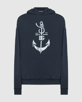 Dolce&Gabbana Blue hoodie with Marina print G9AUOTG7K5V