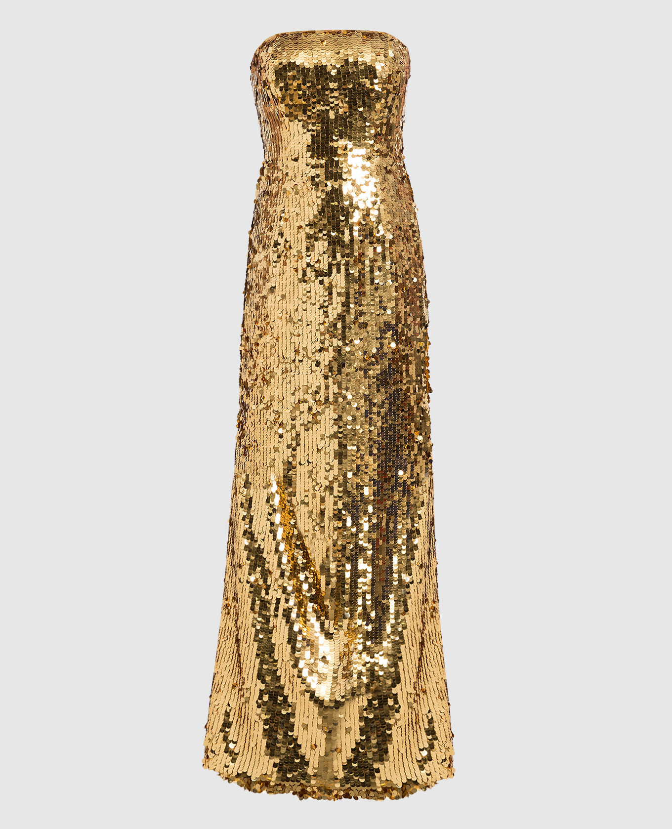 

Gold Sequined Maxi Dress Carolina Herrera, Golden