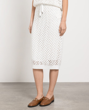 Brunello Cucinelli White skirt with sequins M70572289