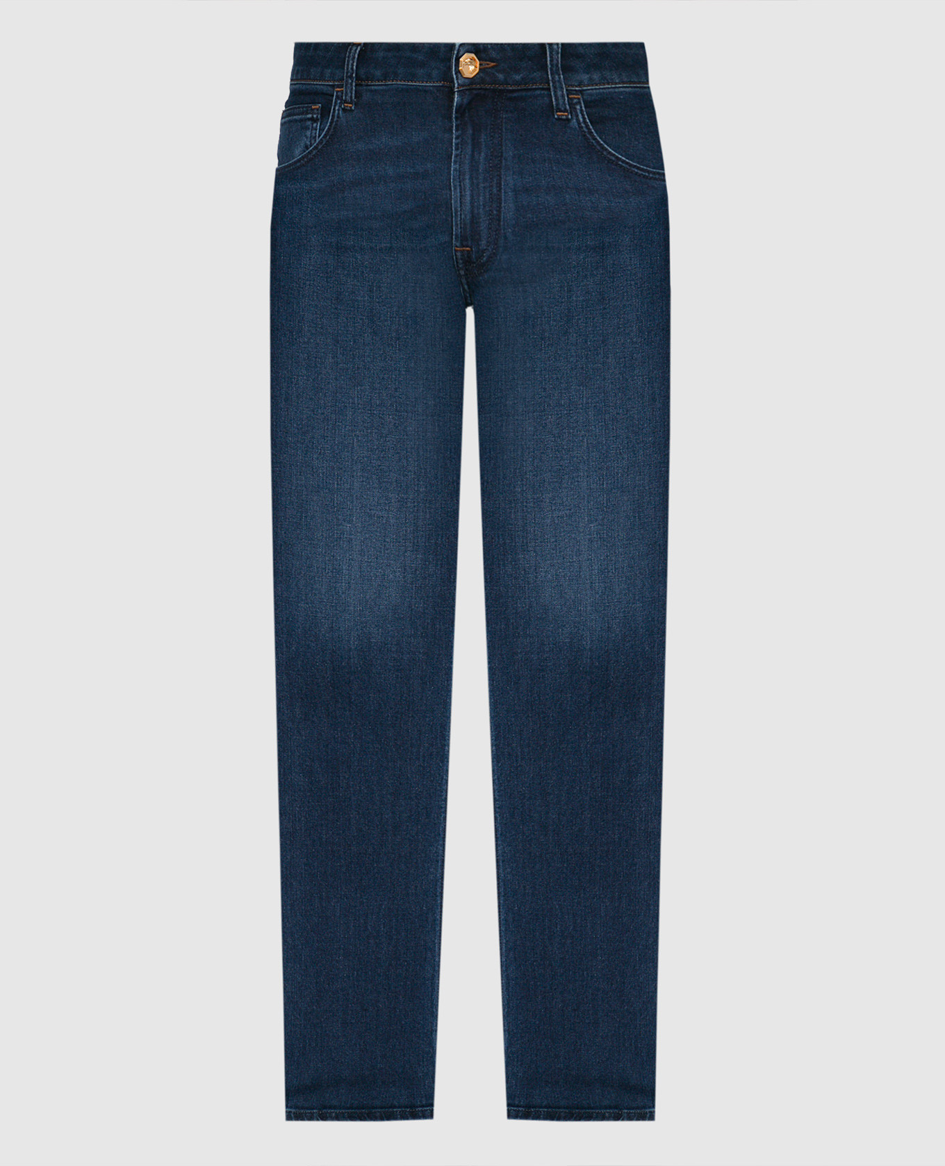 

Blue jeans with logo patch and emblem Stefano Ricci, Синий