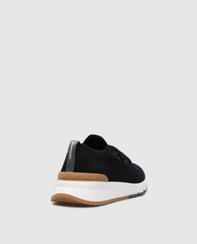 Brunello Cucinelli Black sneakers made of wool with a logo MZUPMBO252