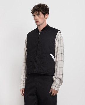 Palm Angels Black Sartorial Logo Vest PMEA250E23FAB001