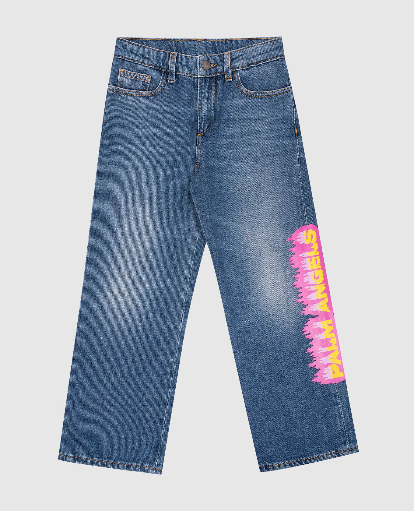 

Children's blue jeans with a logo print Palm Angels