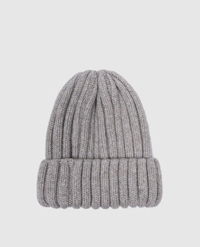 Borsalino Hill Gray Logo Cashmere Beanie 13353EWS