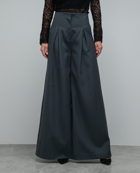 CO Gray wool palazzo pants 5034NWG