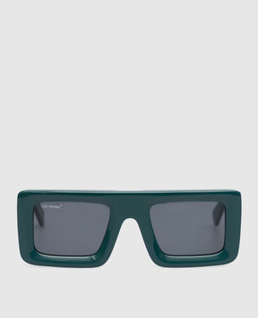 Off-White Green LEONARDO sunglasses with textured logo OERI060550751