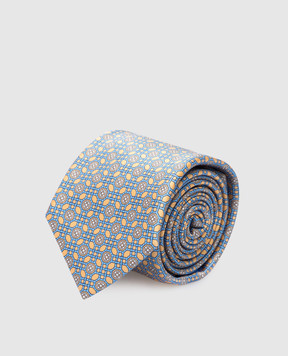 Stefano Ricci Children's silk set of a tie and a scarf in a geometric pattern YDH35025