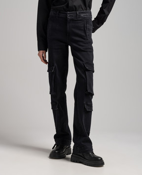 Dondup Tori logo cargo pants in black DP711DSE315DGO7
