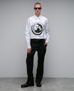 Off-White Black wool trousers with OW logo embroidery OMCA248F23FAB003