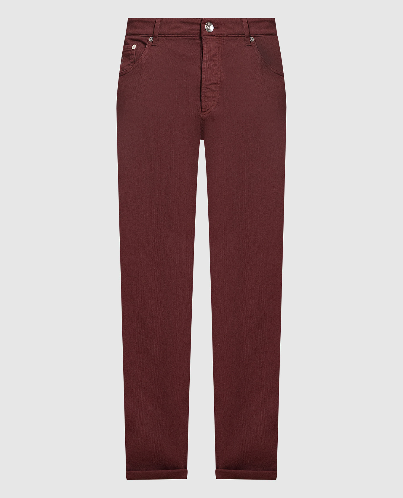 

Burgundy jeans with logo Brunello Cucinelli