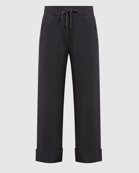 Brunello Cucinelli Gray pants with sequins MDV754699