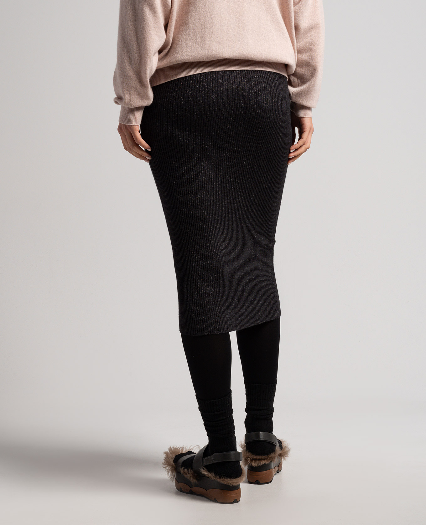 Black striped skirt with lurex Brunello Cucinelli 4