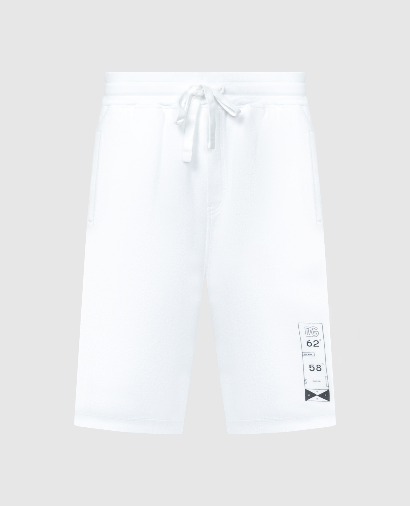 White bermuda shorts with logo print dolce&gabbana