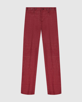 Stefano Ricci Children's red pants made of wool, silk and linen Y1T9000000WKL01F