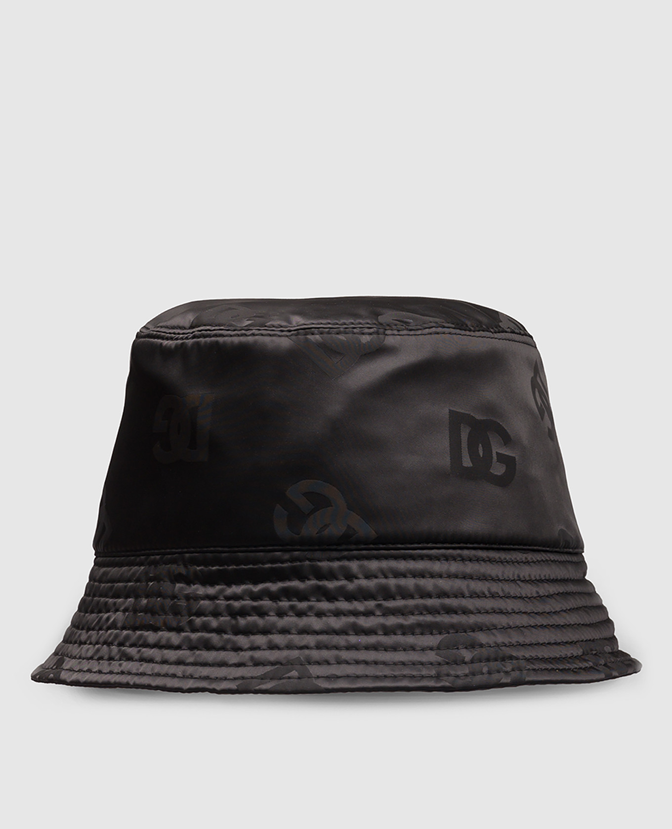 Black panama with dg logo print dolce&gabbana