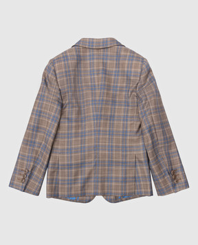 Stefano Ricci Checked cashmere, silk and wool children's blazer Y1RM732000CO11HC
