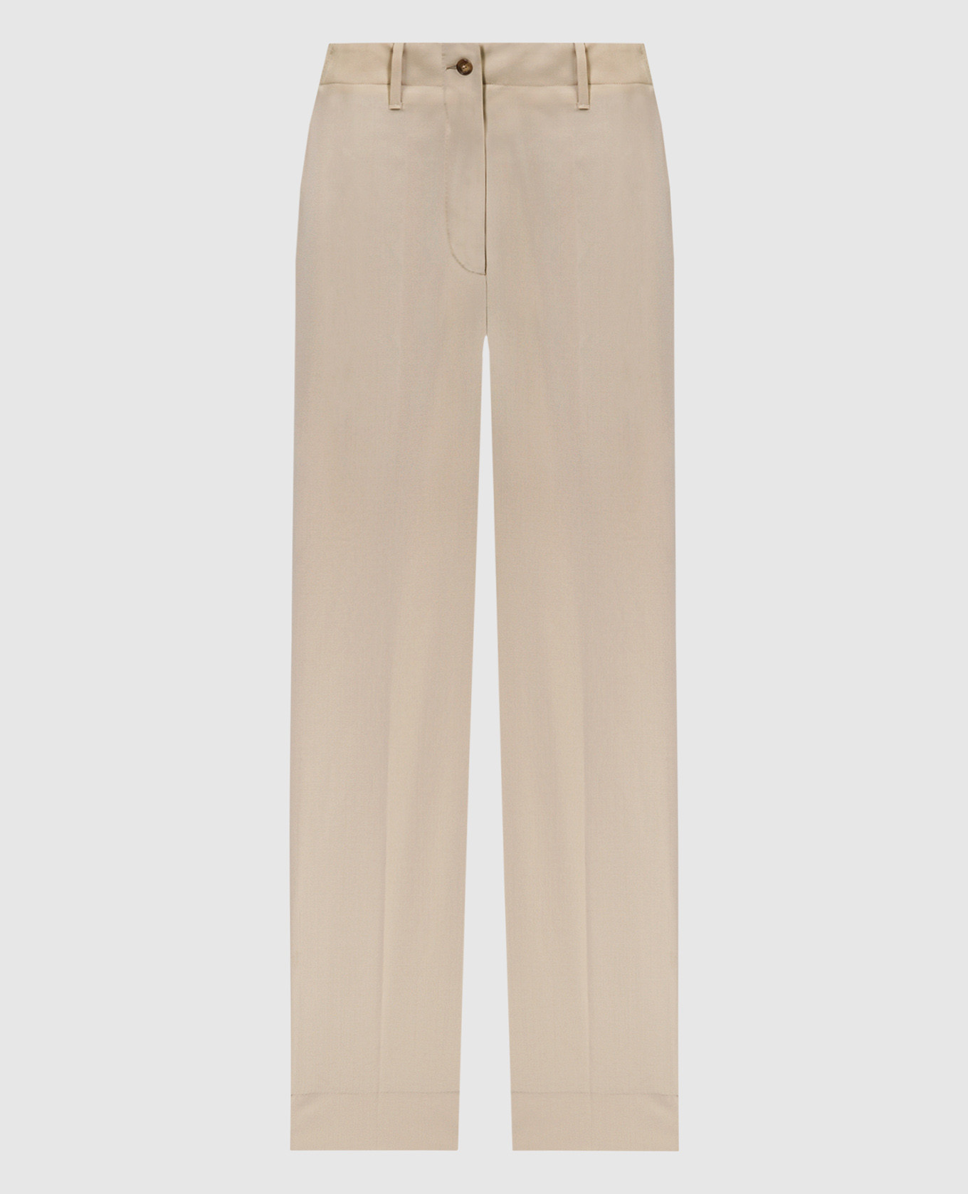 

CANNES beige wool flared pants Enrico Mandelli