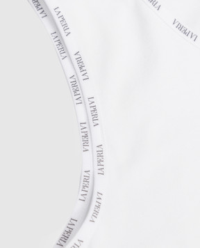 LA PERLA Children's white t-shirt with logo 51305814