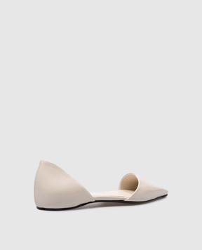 Toteme Beige leather ballet flats 241WAS1076LE0046