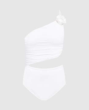 Maygel Coronel White swimsuit with appliqué LINA