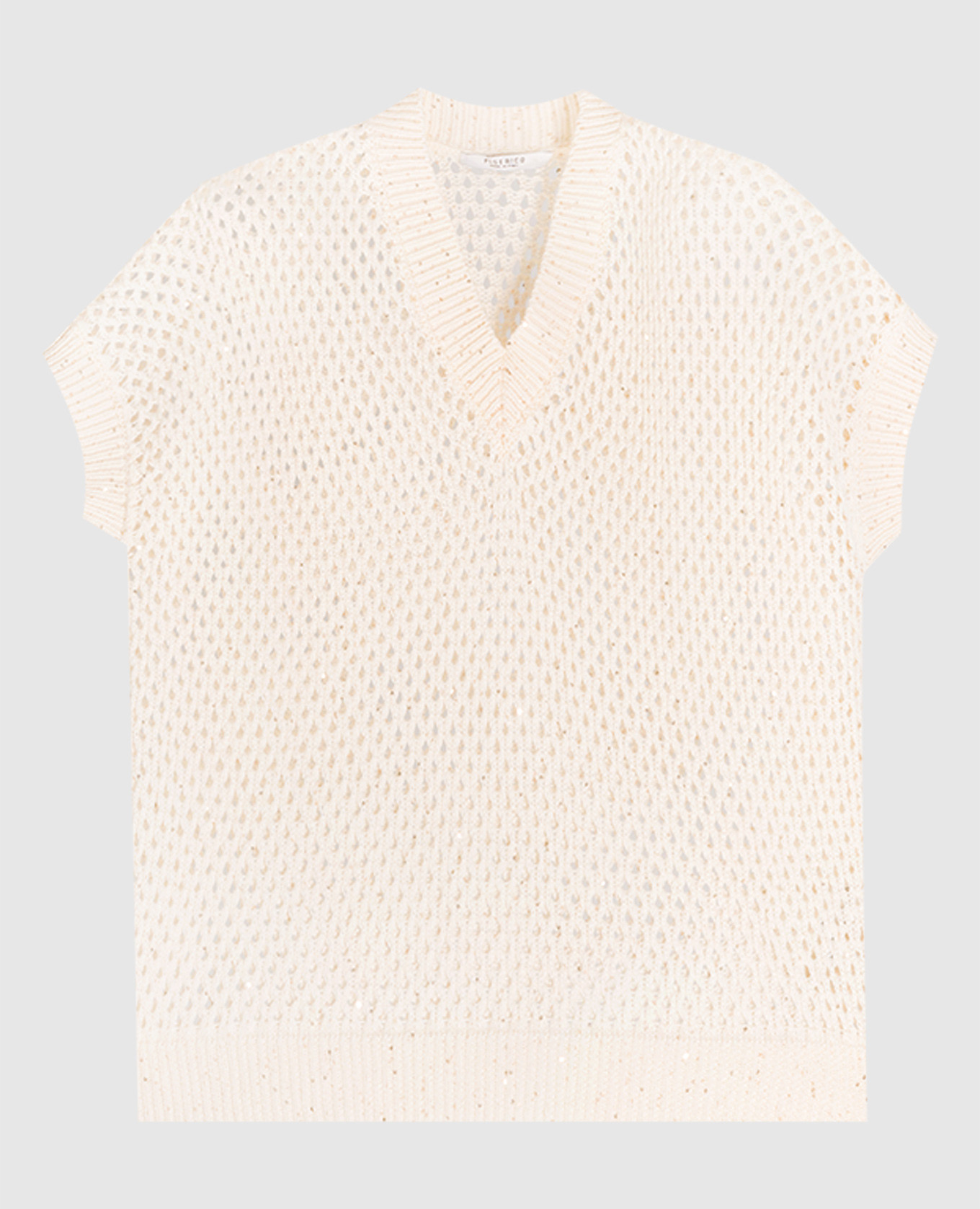 

White openwork vest with sequins Peserico