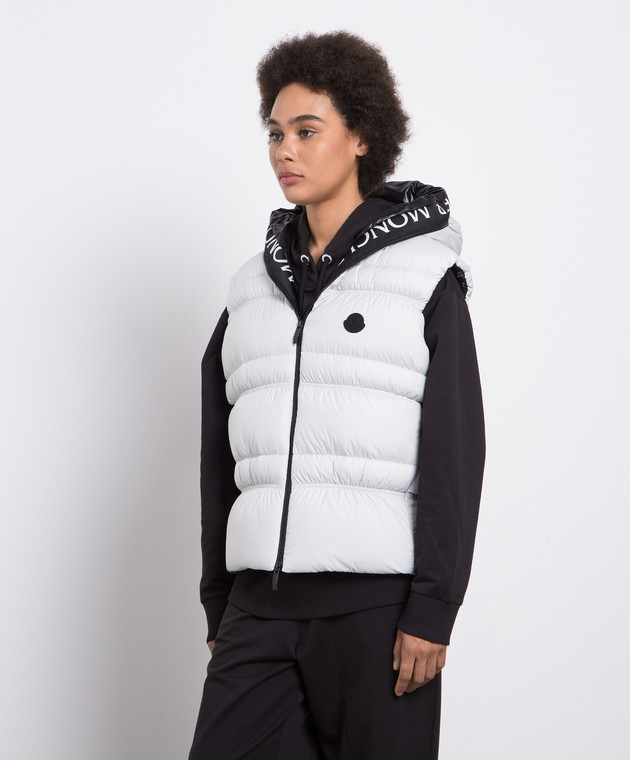新品未使用品★MONCLER★WESER★ベスト★ライトグレー★0★23〜24年 Moncler - Weser gray down vest with logo 1A00025596IU - shop with