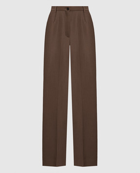The Row Pipa brown wool and silk trousers 6637W2254