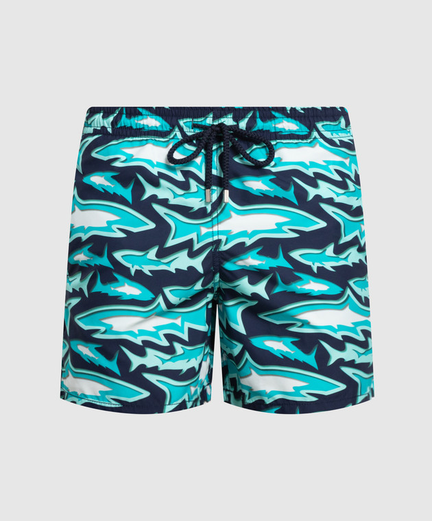 Vilebrequin Moorea blue print swim shorts MOOC3B07 shop with