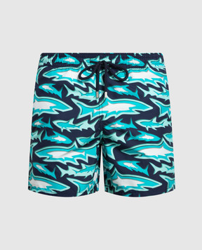 Vilebrequin Moorea blue print swim shorts MOOC3B07