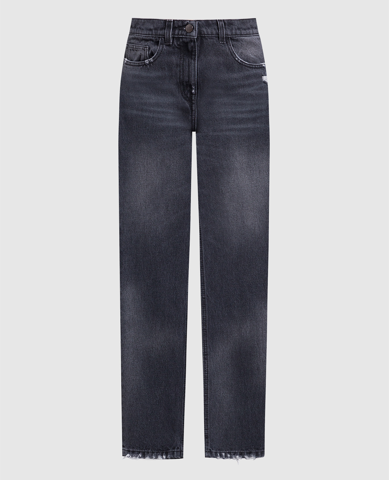 Gray jeans with logo patch Palm Angels