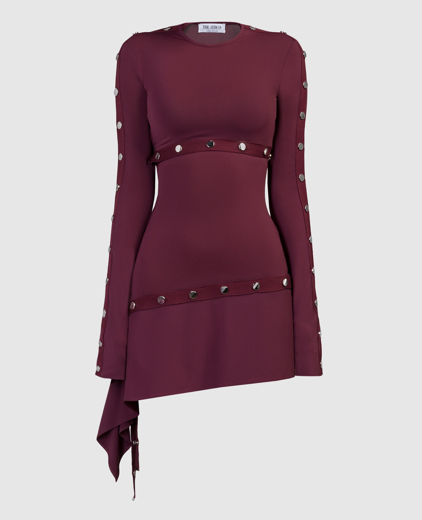 Burgundy asymmetric mini dress The Attico