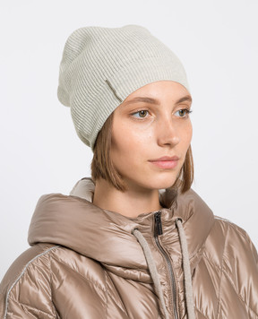 Peserico Gray hat made of wool, silk and cashmere with a monil chain S36151F12K09018