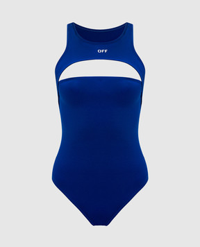Off-White Blue swimsuit with a cutout OWFC012F23JER001