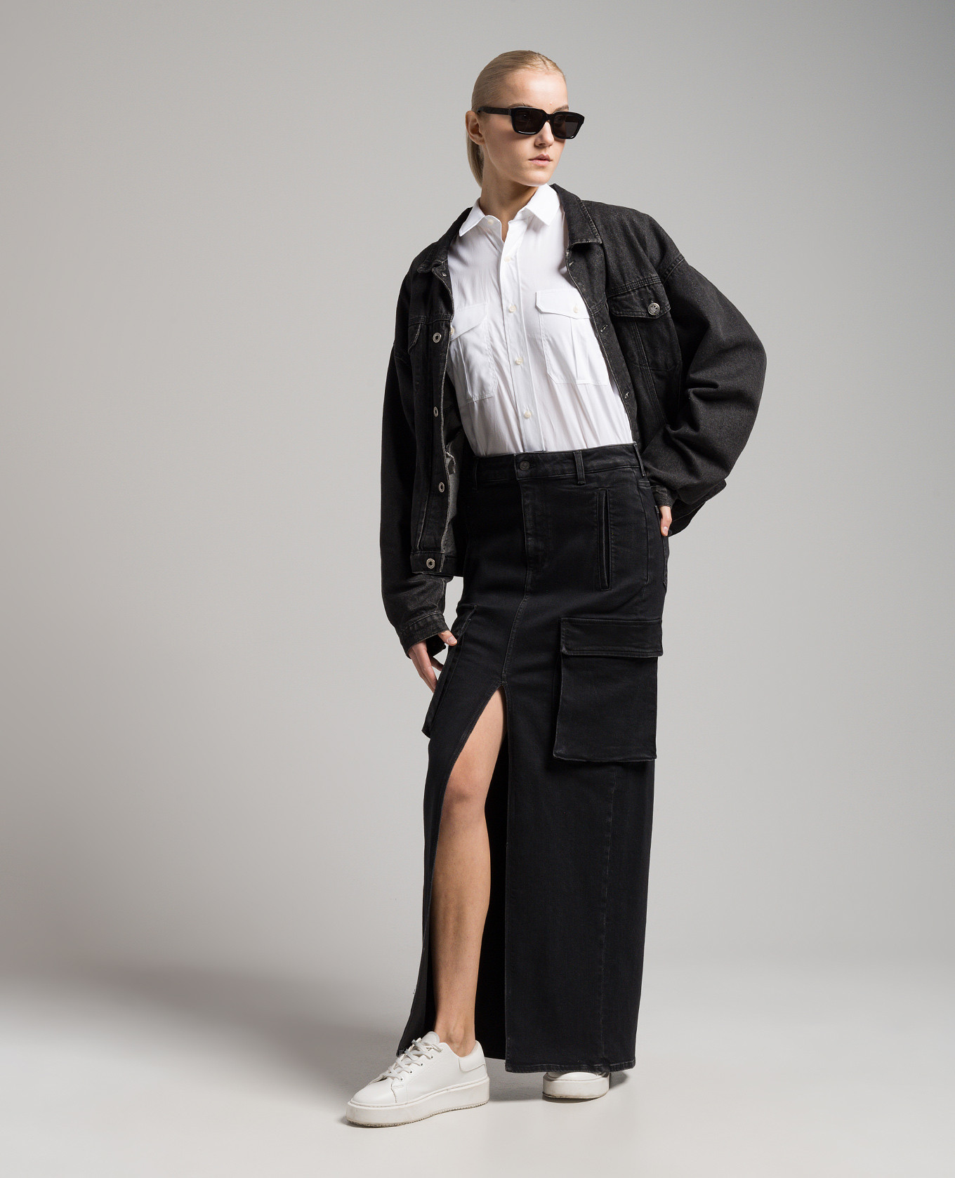 Black skirt Gonna with slits Dondup 2